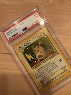 Raichu 14/62 HOLO Rare Fossil Set WOTC Vintage 1999 Pokemon PSA 7 - Image 2