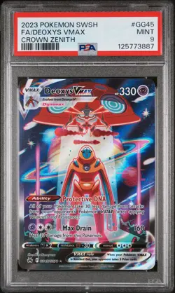 2023 POKEMON SWORD & SHIELD CROWN ZENITH #GG45 FULL ART/DEOXYS VMAX PSA 9 - Image 1