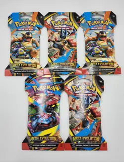 Pokemon TCG Mega Evolution Sleeved Booster Packs x5 Factory Sealed - Image 1