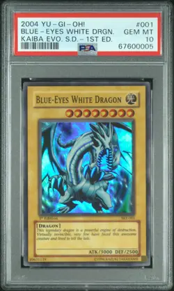 YUGIOH PSA 10 2004 Blue-Eyes White Dragon SKE-001 Super Rare 1st Edition *0005 - Image 1