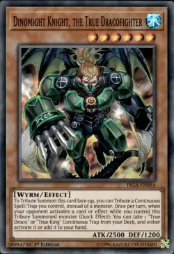 Dinomight Knight, The True Dracofighter - Super Rare 1st Ed FIGA-EN054 LP YuGiOh - Image 1