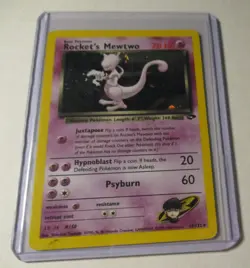 Pokemon TCG Gym Challenge Rocket's Mewtwo Holo Card 14/132 Played Used 2000 - Image 3