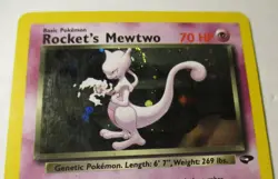 Pokemon TCG Gym Challenge Rocket's Mewtwo Holo Card 14/132 Played Used 2000 - Image 4
