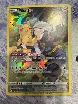 Pokemon TCG Pikachu TG05/TG30 Sword & Shield Lost Origin Trainer Gallery Card - Image 1