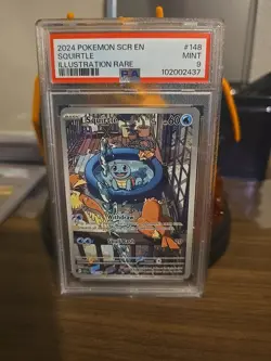 Pokemon TCG Squirtle Stellar Crown Illustration Rare Holo Card 148/142 Sv07 - Image 2