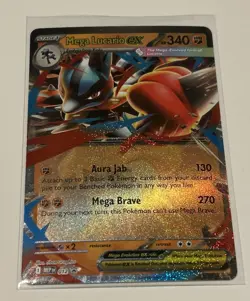 Mega Lucario EX 012 Black Star Promo + Jumbo Card With 2.5” Figurine - Image 2