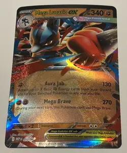 Mega Lucario EX 012 Black Star Promo + Jumbo Card With 2.5” Figurine - Image 4