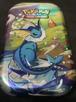 *EMPTY* Pokemon Prismatic Mini Tin - Vaporeon - NO COIN. NO ART CARD. NO PACKS! - Image 1