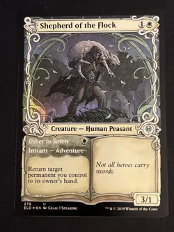 1x Showcase Foil Shepherd of the Flock / Usher to Safety Throne of Eldraine LP - Image 1