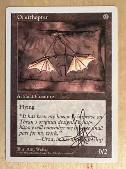 MTG ARTIST PROOF WB Ornithopter Time Walk AP Sketch Art Amy WEBER Magic - Image 2