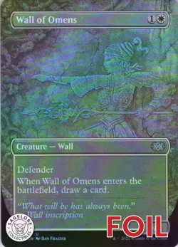MTG Wall of Omens (Borderless) (344) | NM Foil | Double Masters 2022 {2X2} - Image 1