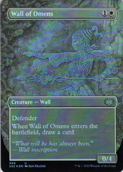 MTG Wall of Omens (Borderless) (344) | NM Foil | Double Masters 2022 {2X2} - Image 2