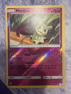 Pokemon TCG Mimikyu 112/181 Rare Reverse Holo Sun & Moon Team Up NM - Image 1