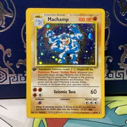 Pokemon Vintage COSMOS Holo Machamp 1st Edition CD-ROM Promo 8/102 WoTC LP - Image 1