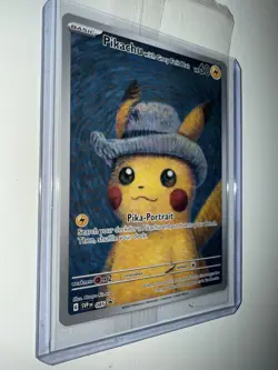 Pokemon Van Gogh Museum Limited Edition Pikachu with Grey Felt Hat Promo Karte - Image 1