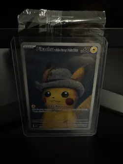 Pokemon Van Gogh Museum Limited Edition Pikachu with Grey Felt Hat Promo Karte - Image 2