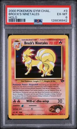2000 POKEMON GYM CHALLENGE HOLO #3 BROCK'S NINETALES PSA 6 - Image 1