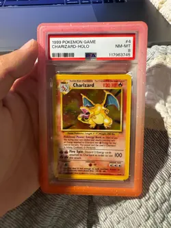 Pokemon 1999 Base Set Unlimited Charizard Holo Rare #4 PSA 8 NM English - Image 1