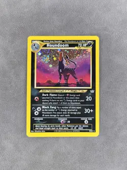 Pokemon TCG Houndoom 8/64 🌀SWIRL🌀 Holo Rare Unlimited Neo Revelation - NM - Image 1