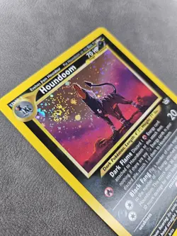 Pokemon TCG Houndoom 8/64 🌀SWIRL🌀 Holo Rare Unlimited Neo Revelation - NM - Image 3