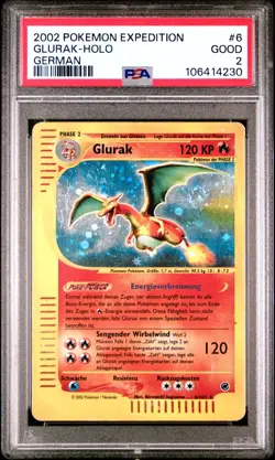 Pokemon Glurak 6/1645 Holo Expedition PSA 2 Good low Pop - Image 1