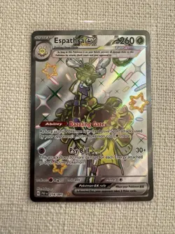 Espathra ex Shiny Ultra Rare 214/091 Sv: Paldean Fates Pokemon TCG NM - Image 1