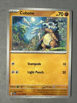 Pokemon TCG * Journey Together 076/159 Cubone Common * UNG NM FRESH PK - Image 1