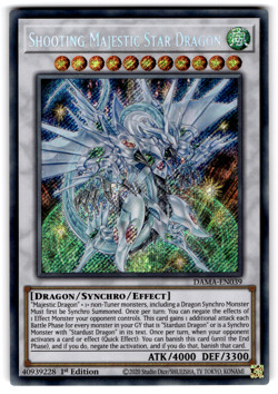 YUGIOH SHOOTING MAJESTIC STAR DRAGON SECRET RARE NM DAMA-EN039 - Image 1