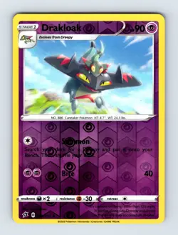 Drakloak SWSH02: Rebel Clash Uncommon Reverse Holo 090/192 NM/LP Pokemon Cards - Image 1