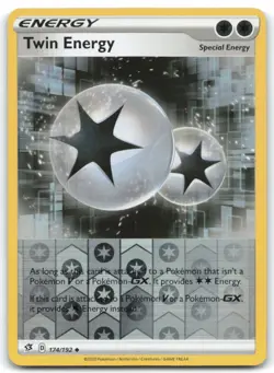 Twin Energy #174/192 SWSH02 Rebel Clash Uncommon Reverse Holo MP Pokemon Card 4F - Image 1