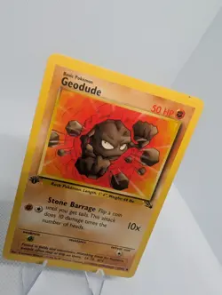 Geodude 47/62 Fossil 1st Edition Regular Pokemon Card HP - Image 2