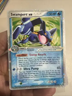 Swampert EX 2006 EX Crystal Guardians 98/100 Holo Pokemon Card TCG Swirl - Image 1