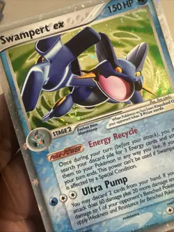 Swampert EX 2006 EX Crystal Guardians 98/100 Holo Pokemon Card TCG Swirl - Image 5