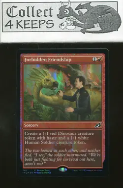 MTG Ikoria Lair of Behemoths Forbidden Friendship Promo Foil (365) Nrmt - Image 1