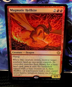 magic the gathering - FOIL!! - Magmatic Hellkite - Creature - Dragon - Rare -Red - Image 1