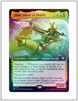 1x Sidar Jabari of Zhalfir, Extended Art Foil, Magic MTG NM - Image 1