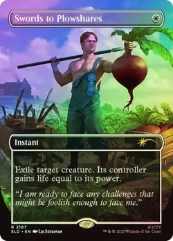 1x Swords to Plowshares, Dwight The Office Secret Lair 2167 Foil, MTG NM - Image 1
