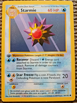 1999 Pokemon Base Set 1st Edition #64 Starmie LP-MP - Image 1
