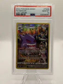 2022 POKEMON SWORD & SHIELD LOST ORIGIN #TG06 FULL ART/GENGAR PSA 10 - Image 1