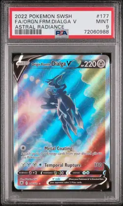PSA 9 Origin Forme Dialga V #177 Pokemon SWSH Astral Radiance English 2022 - Image 1