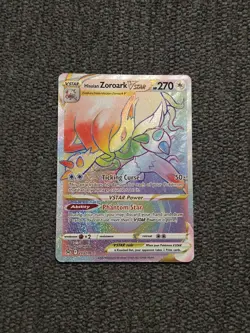 Hisuian Zoroark VSTAR 203/196 Rainbow Secret Rare - 2022 Pokemon Lost Origin NM - Image 1