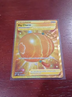 Big Charm 206/192 Gold Secret Rare Pokemon Rebel Clash - Image 1