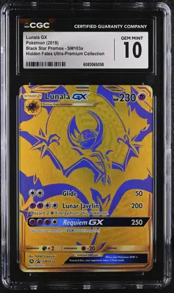 LUNALA GX Sun & Moon Hidden Fates UPC Promo #SM103a CGC 10 Pokemon - Image 1