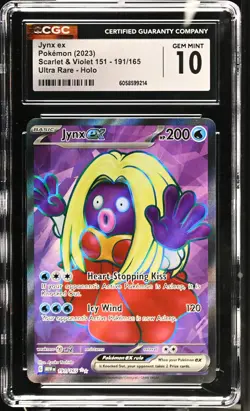JYNX EX 151 Holo Ultra Rare #191 CGC 10 Pokemon [Nostalgium] - Image 1