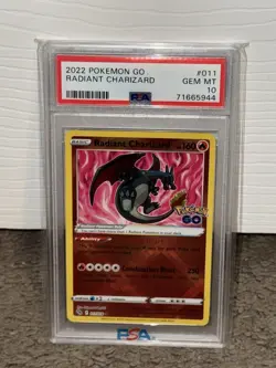 2022 Pokemon SWSH Pokemon GO Radiant Charizard #011/078 PSA 10 - Image 1