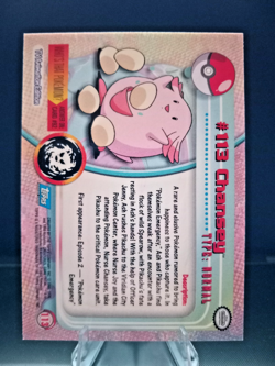 2000 Topps Pokemon TV Animation Series 2 Chansey Blue Logo #113 - Image 2