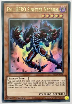 LDS3-EN026 Evil HERO Sinister Necrom - Ultra Rare 1st Edition Near Mint YuGiOh - Image 1