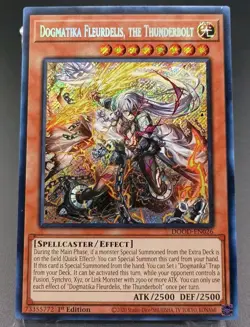 Yugioh! 1x Dogmatika Fleurdelis the Thunderbolt DOOD-EN026 Secret Rare 1st Ed NM - Image 1