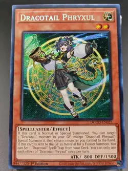 Dracotail Phryxul 1st Edition Secret Rare DOOD-EN023 Yu-Gi-Oh! - Image 1