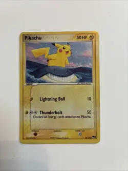 2007 Pokemon Pop Series 5 Pikachu Holo Card 12/17 Inverted Back Error - Image 1